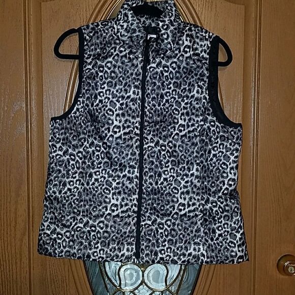 Rafaella Animal Print Puffer Quilted Vest Sz. L - Picture 1 of 3